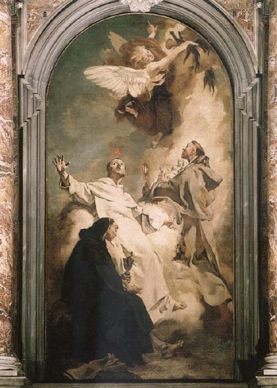 PIAZZETTA, Giovanni Battista Santi Vincent Ferrer,Hyacinth and Louis Bertrand oil painting image
